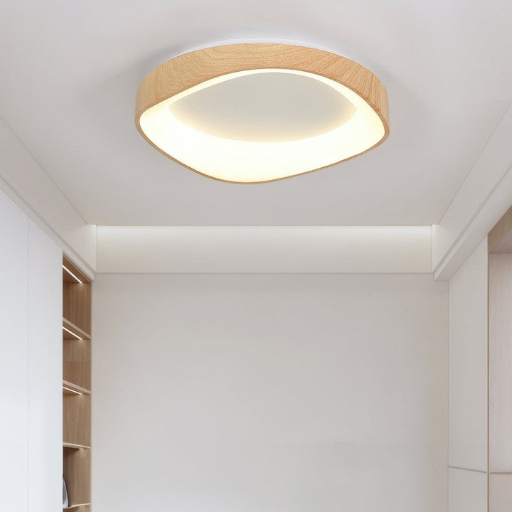 Skandynawska Artystyczna Lampa sufitowa z Drewnianym Wzorem