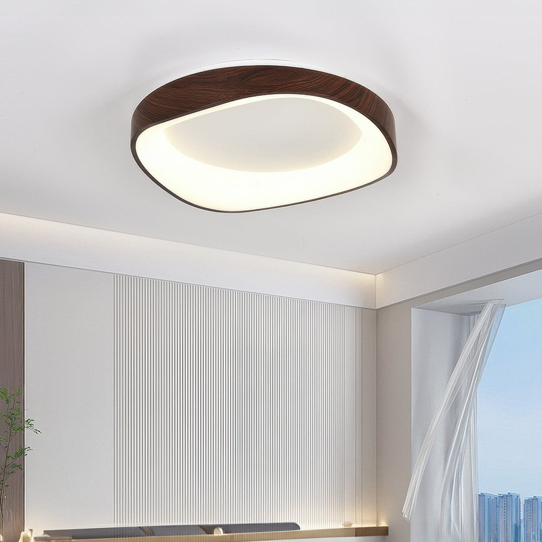 Skandynawska Artystyczna Lampa sufitowa z Drewnianym Wzorem