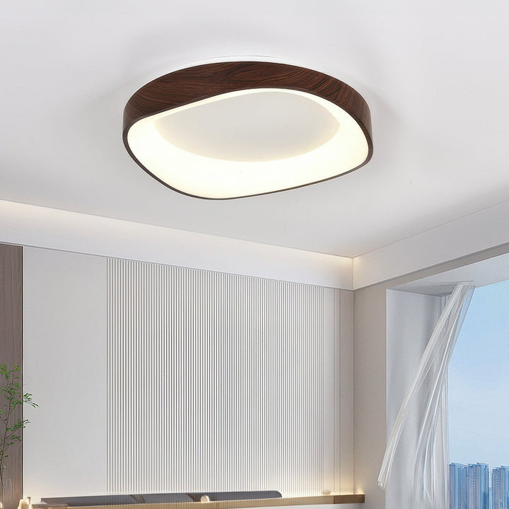 Skandynawska Artystyczna Lampa sufitowa z Drewnianym Wzorem