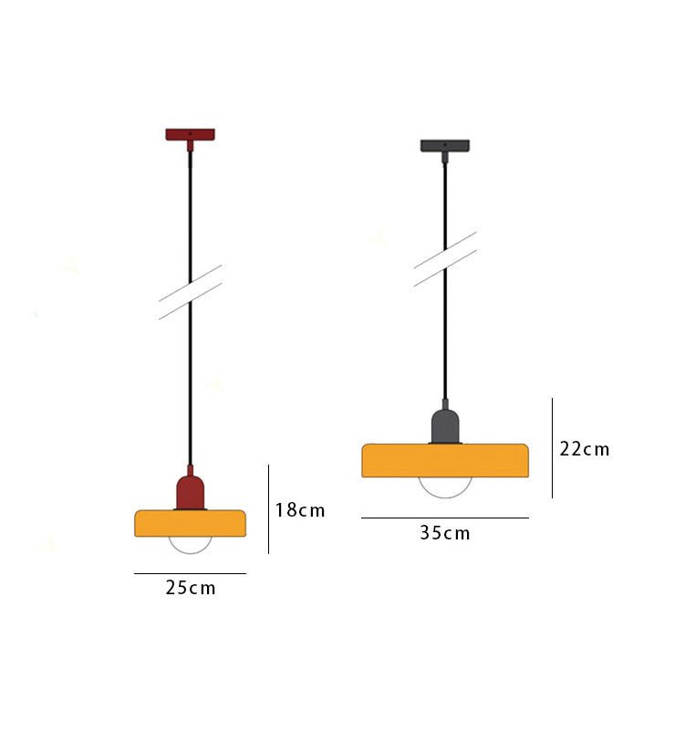 Lampa wisząca Bauhaus z kolorowego szkła