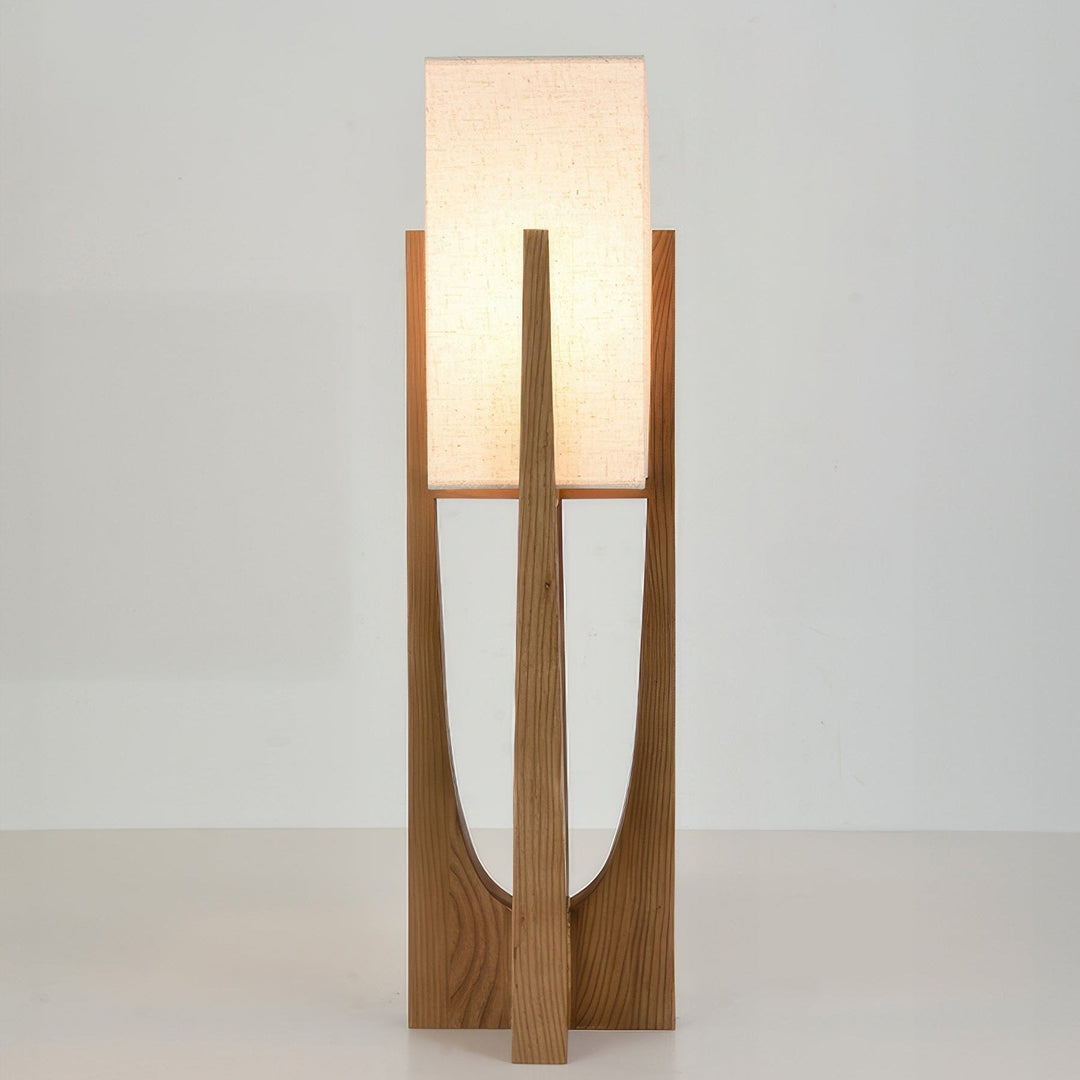 Japońska stylowa lampa podłogowa z orzecha, prosta lampa z litego drewna