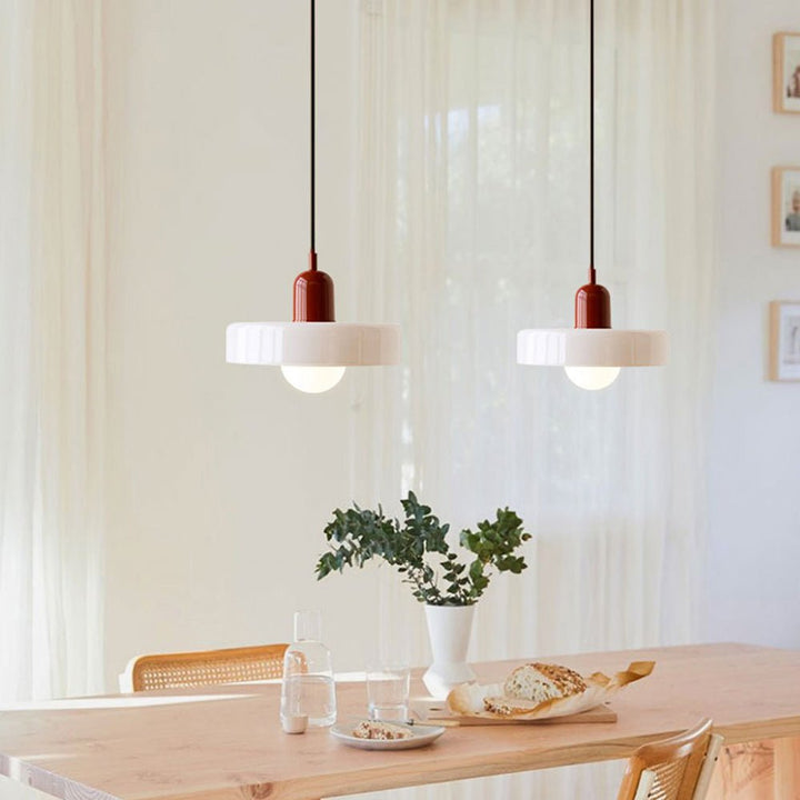 Lampa wisząca Bauhaus z kolorowego szkła