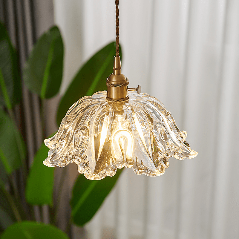Szklana Lampa Wisząca Kwiat