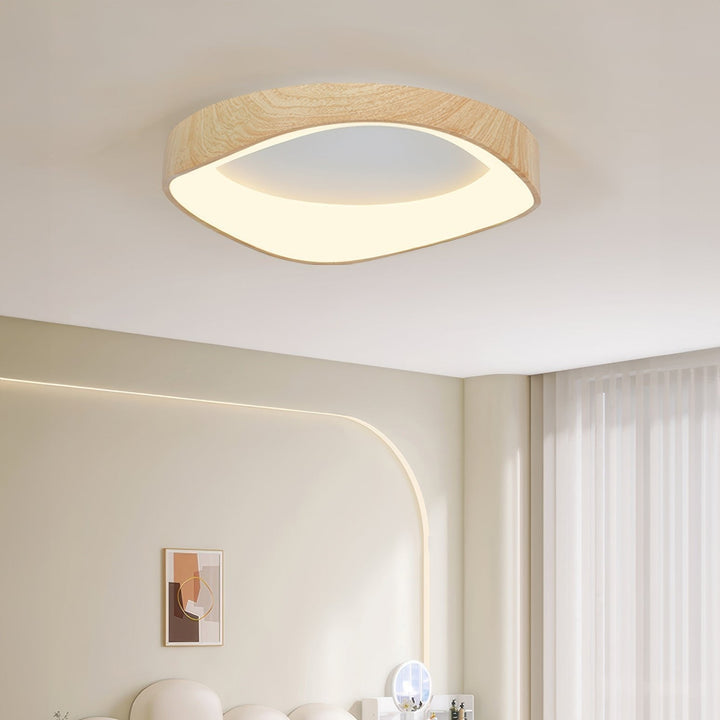 Skandynawska Artystyczna Lampa sufitowa z Drewnianym Wzorem
