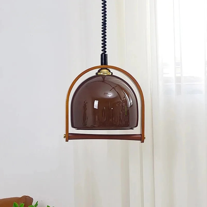 Vintage Bauhaus drewniane lampy wiszące