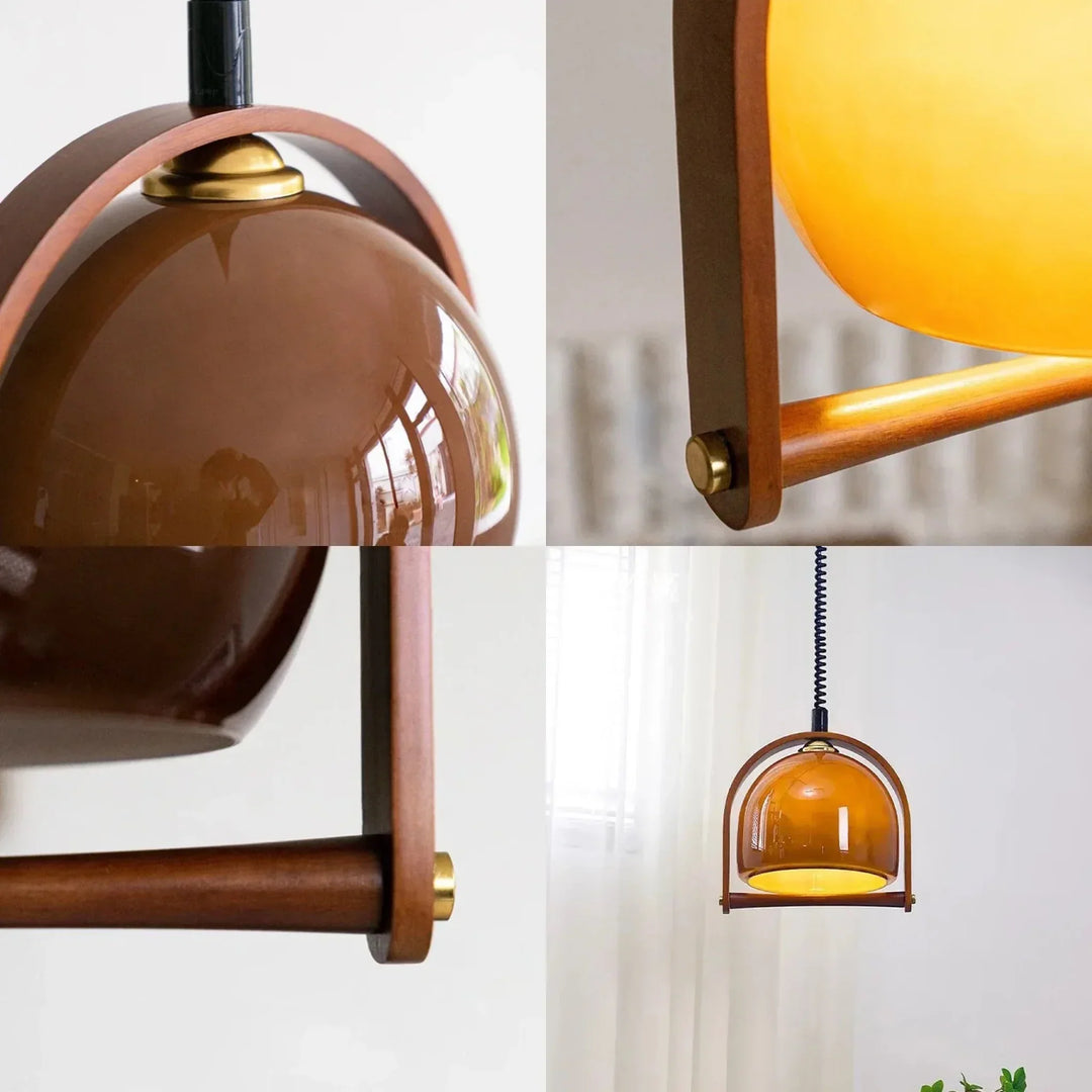 Vintage Bauhaus drewniane lampy wiszące