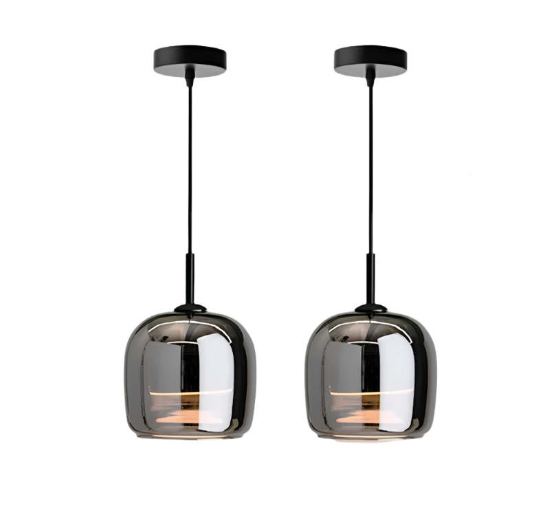 Skandynawska czarna szklana lampa wisząca