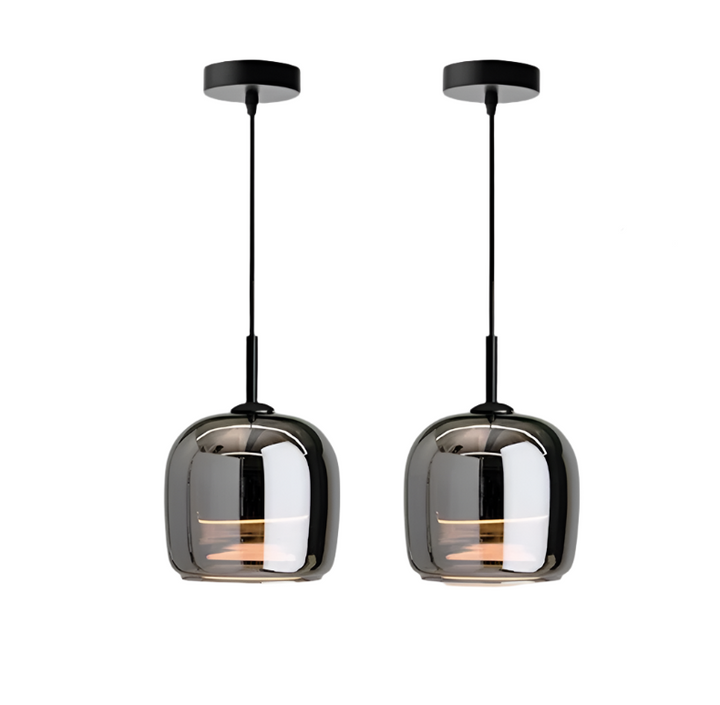 Skandynawska czarna szklana lampa wisząca