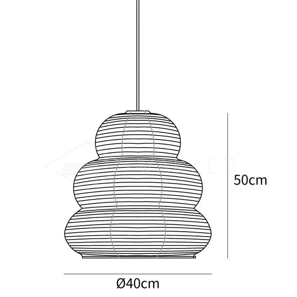 Lampa wisząca z papieru ryżowego