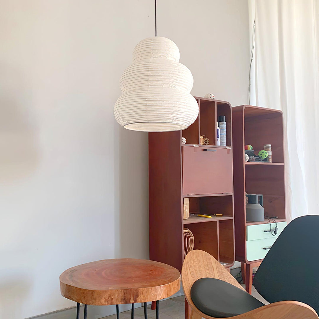 Lampa wisząca z papieru ryżowego