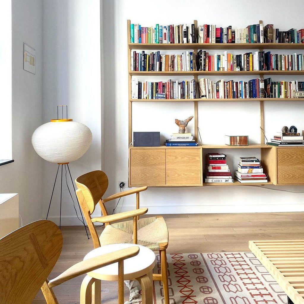 Lampa podłogowa z papieru ryżowego