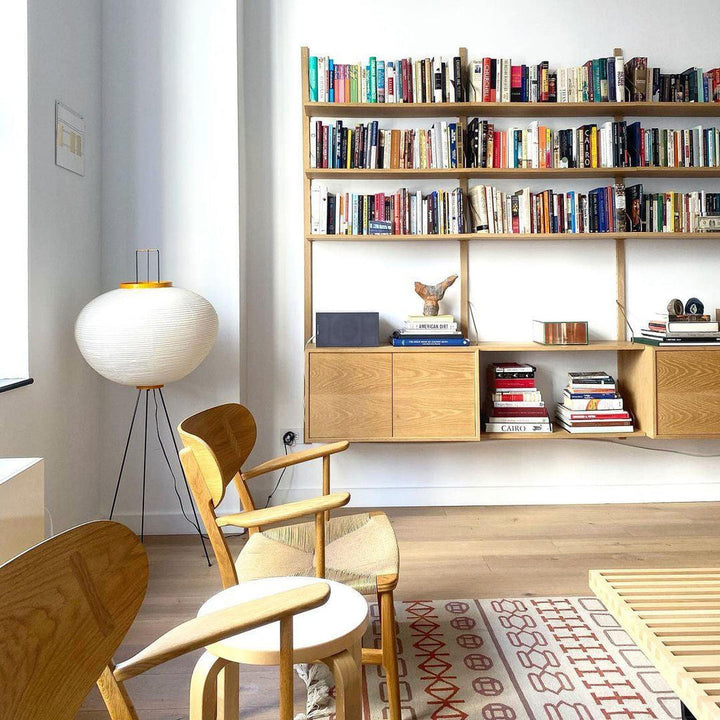 Lampa podłogowa z papieru ryżowego
