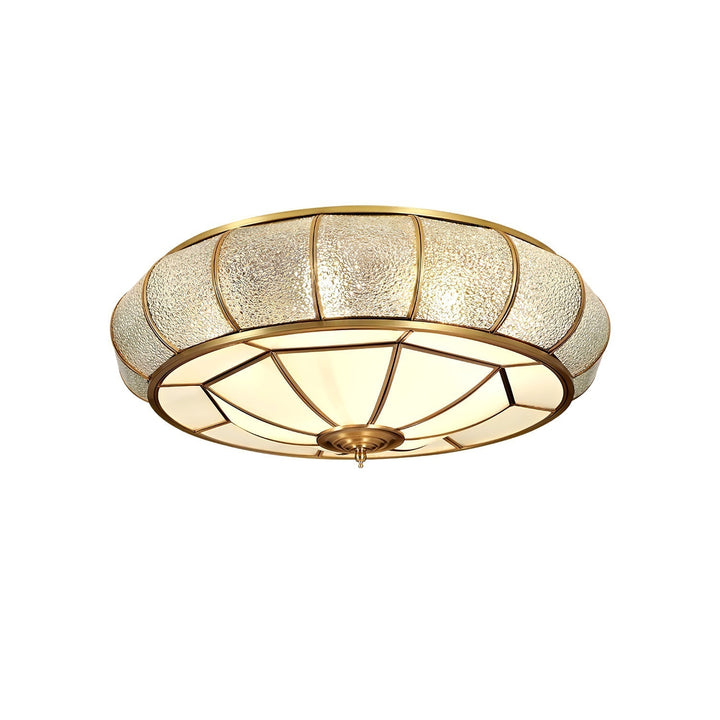 Okrąła szklana lampa sufitowa z teksturą