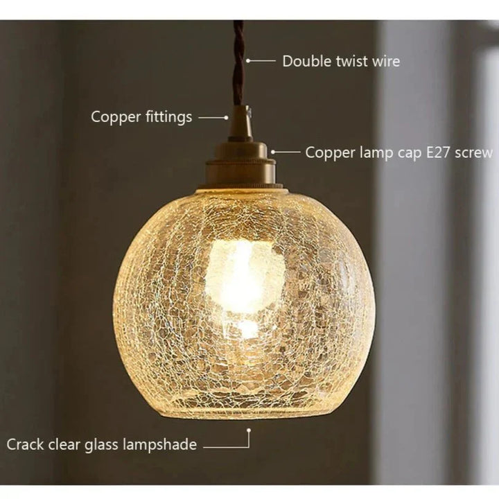 Kryształowa szklana lampa wisząca