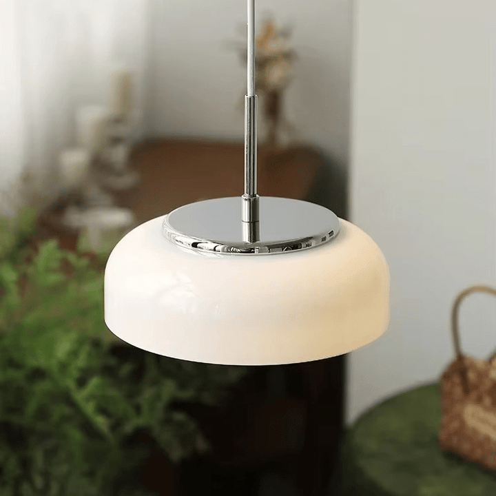 Lampa wisząca Bauhaus chrom biały