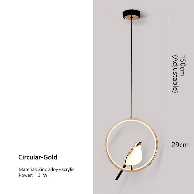 Lampa Wisząca LED Ekstrawagancka „Magpie” – Nowoczesny Design z Motywem Ptaka