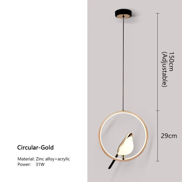 Lampa Wisząca LED Ekstrawagancka „Magpie” – Nowoczesny Design z Motywem Ptaka