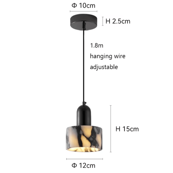 Lampa wisząca czarny marmur