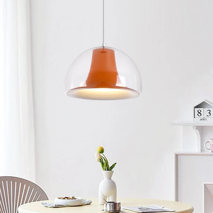 Półokrągła szklana lampa wisząca meduza