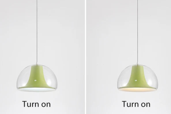 Półokrągła szklana lampa wisząca meduza
