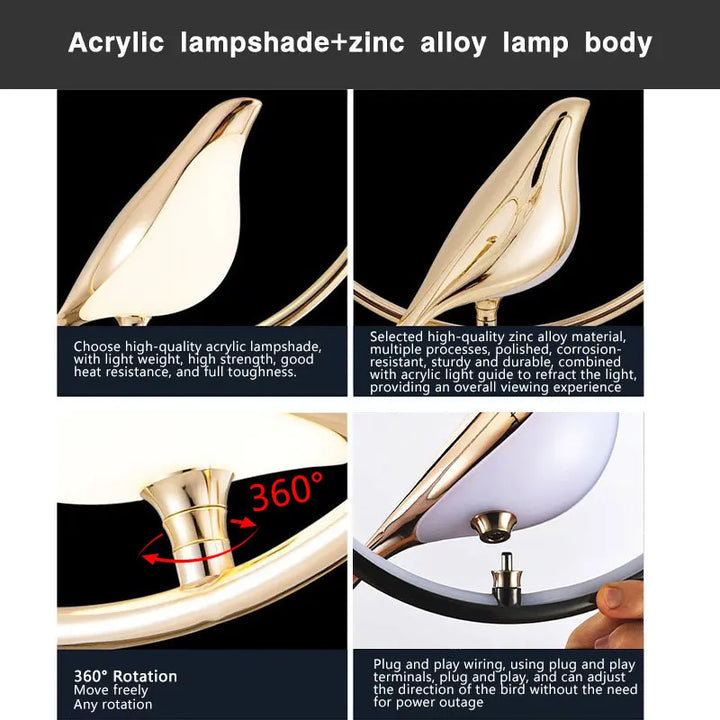 Lampa Wisząca LED Ekstrawagancka „Magpie” – Nowoczesny Design z Motywem Ptaka