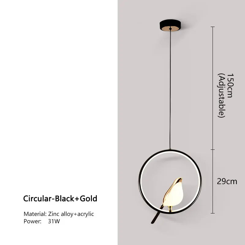 Lampa Wisząca LED Ekstrawagancka „Magpie” – Nowoczesny Design z Motywem Ptaka