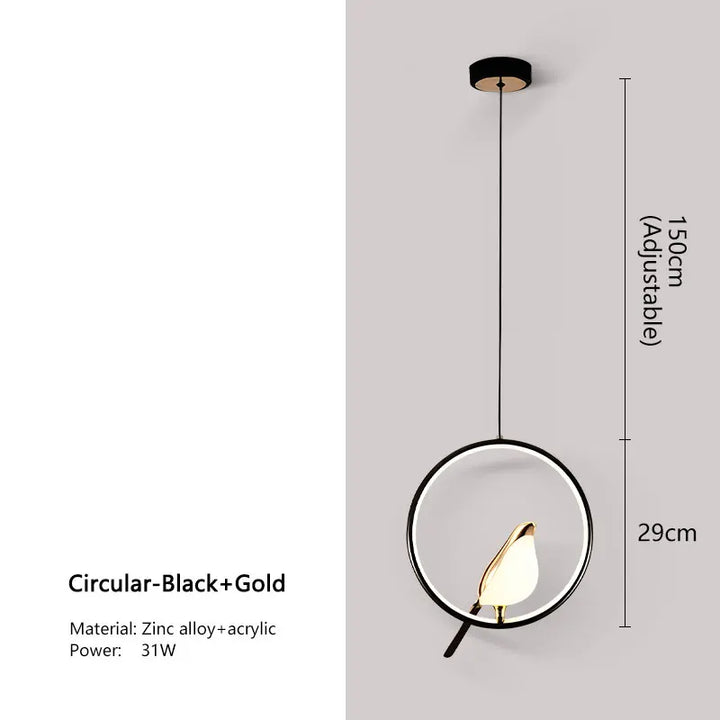 Lampa Wisząca LED Ekstrawagancka „Magpie” – Nowoczesny Design z Motywem Ptaka