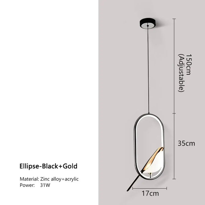 Lampa Wisząca LED Ekstrawagancka „Magpie” – Nowoczesny Design z Motywem Ptaka