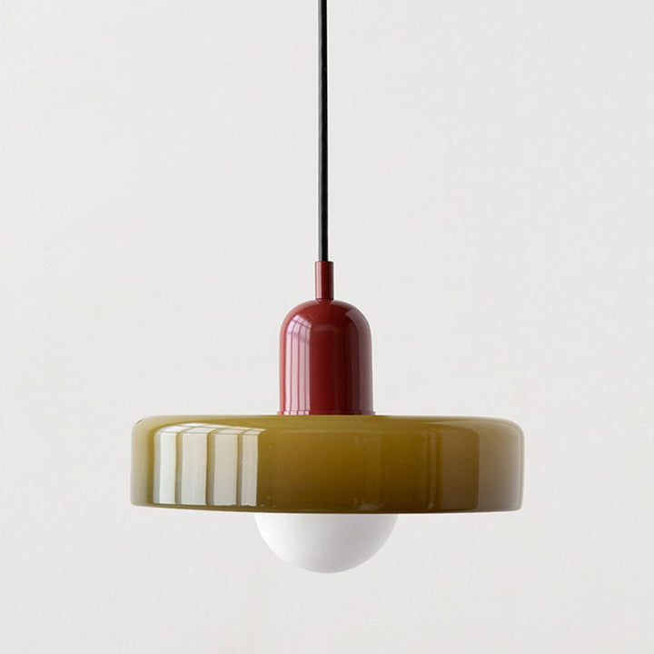 Lampa wisząca Bauhaus z kolorowego szkła
