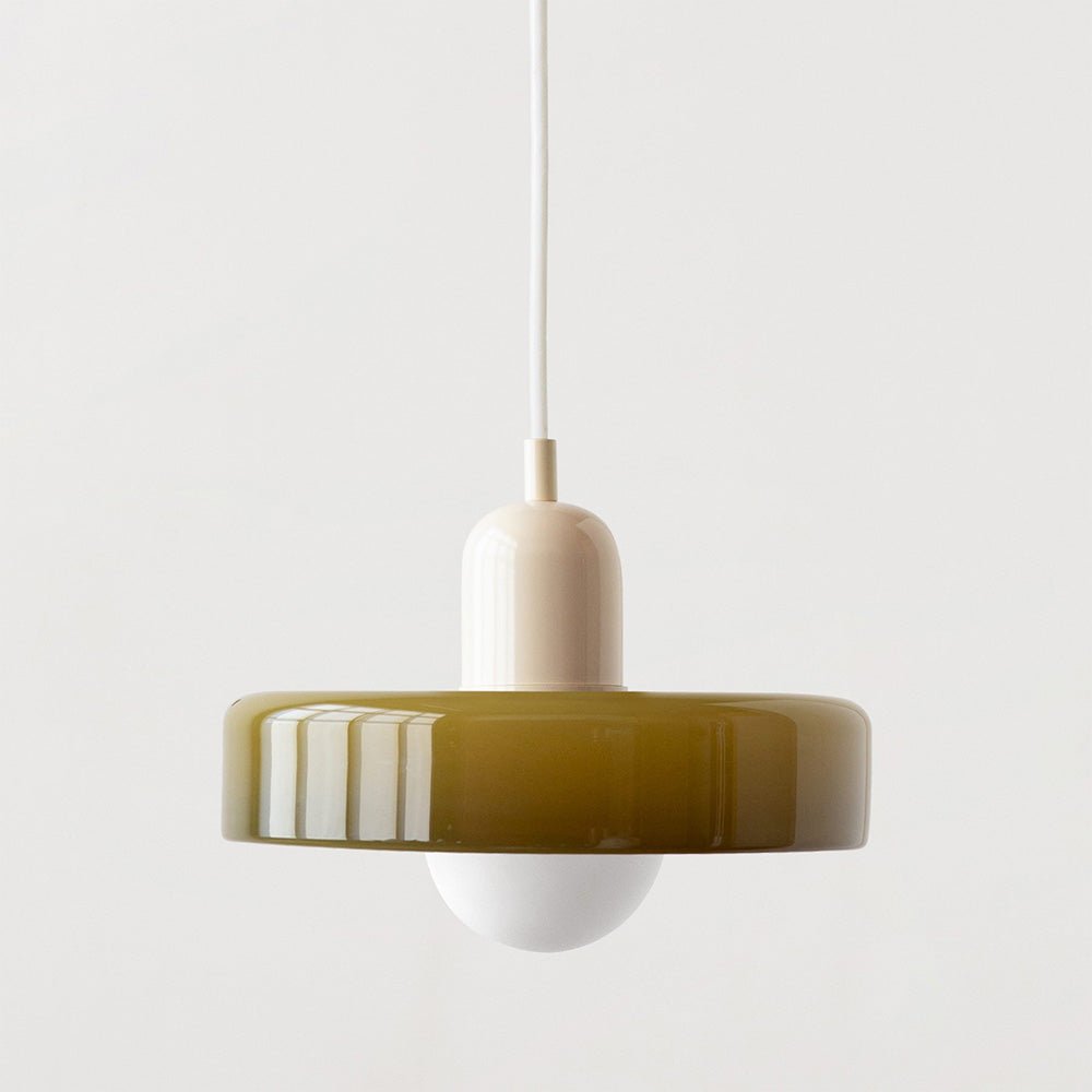 Lampa wisząca Bauhaus z kolorowego szkła