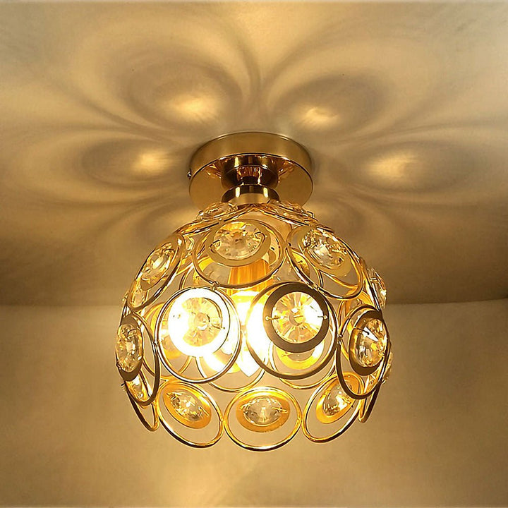 Piękna Złota Luksusowa Lampa Sufitowa w Kształcie Kuli