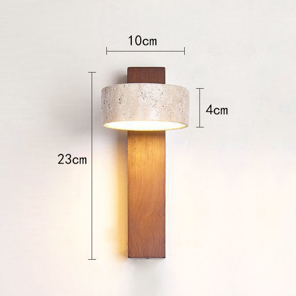 Lampa ścienna Wabi Sabi Travertyn Łamany biały