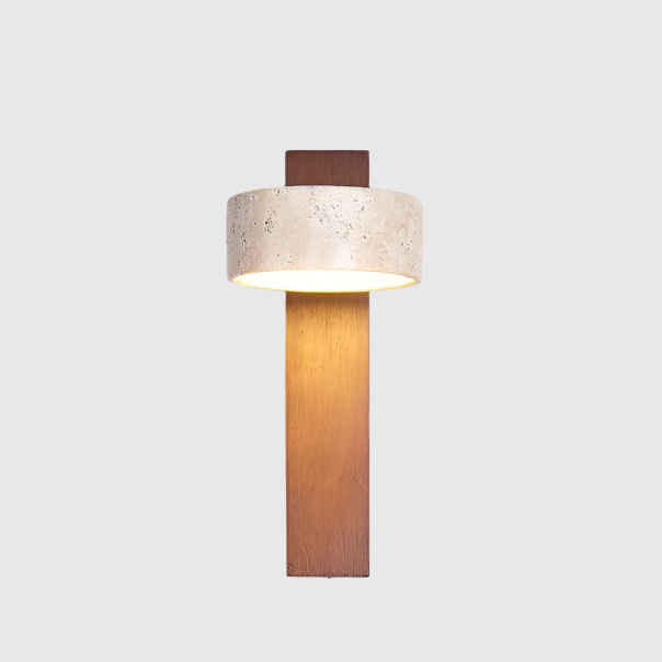 Lampa ścienna Wabi Sabi Travertyn Łamany biały