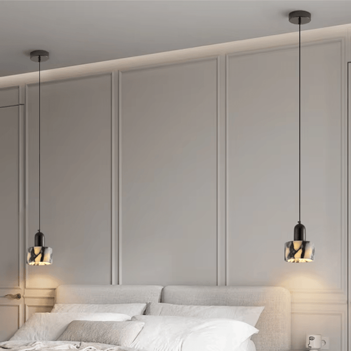 Lampa wisząca czarny marmur