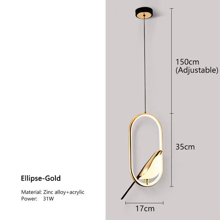 Lampa Wisząca LED Ekstrawagancka „Magpie” – Nowoczesny Design z Motywem Ptaka
