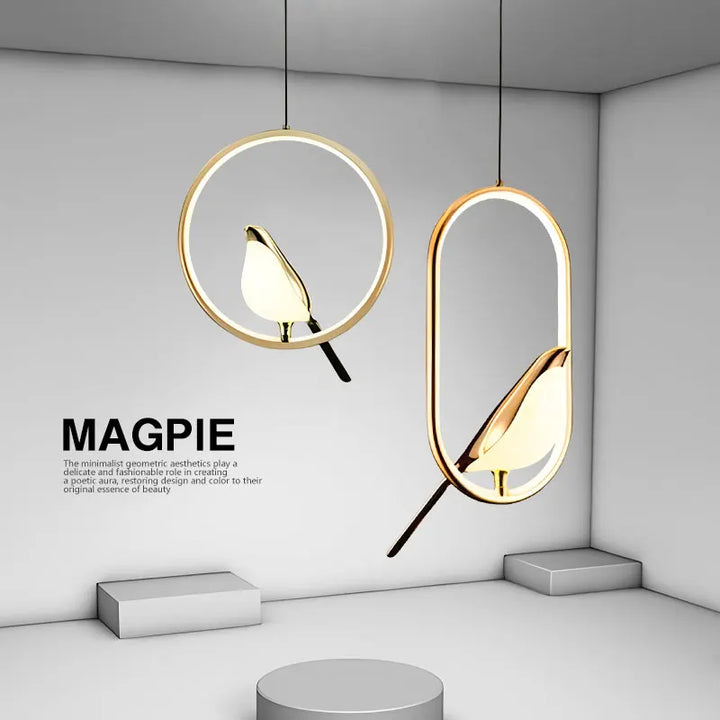 Lampa Wisząca LED Ekstrawagancka „Magpie” – Nowoczesny Design z Motywem Ptaka