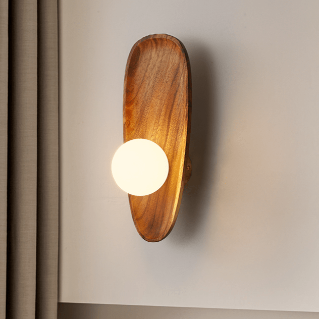 Naturalna drewniana lampa ścienna