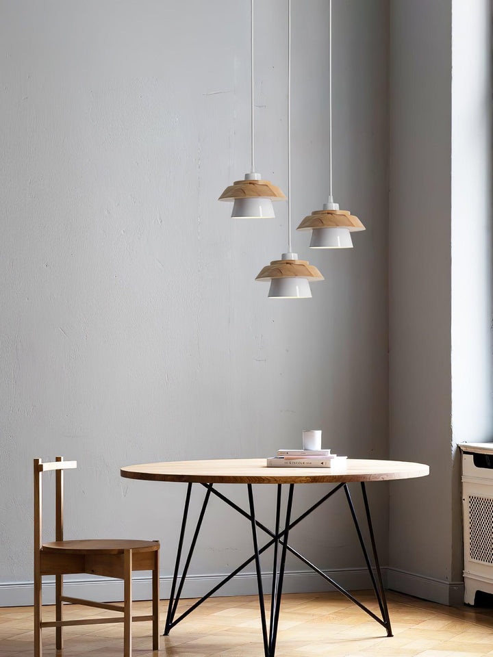 Lampa Wisząca Stenowa Drewniana