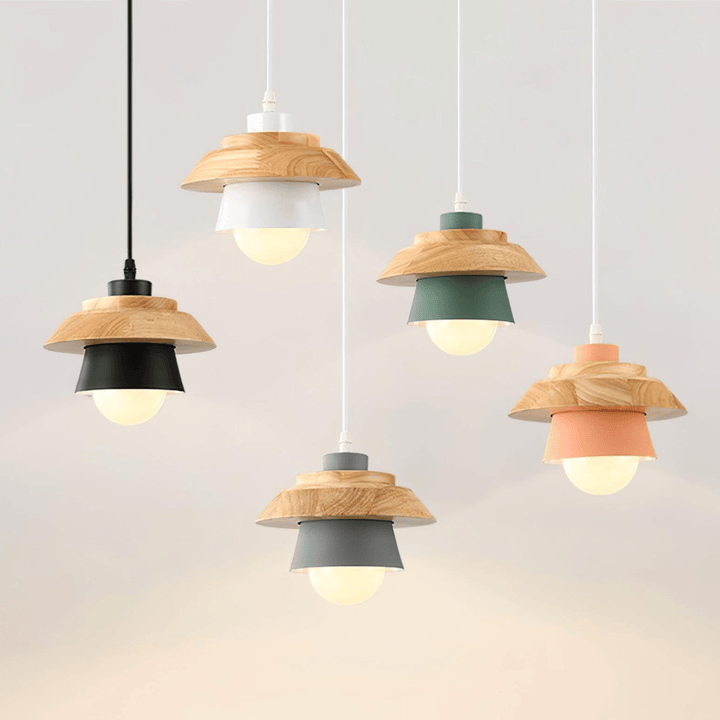 Lampa Wisząca Stenowa Drewniana