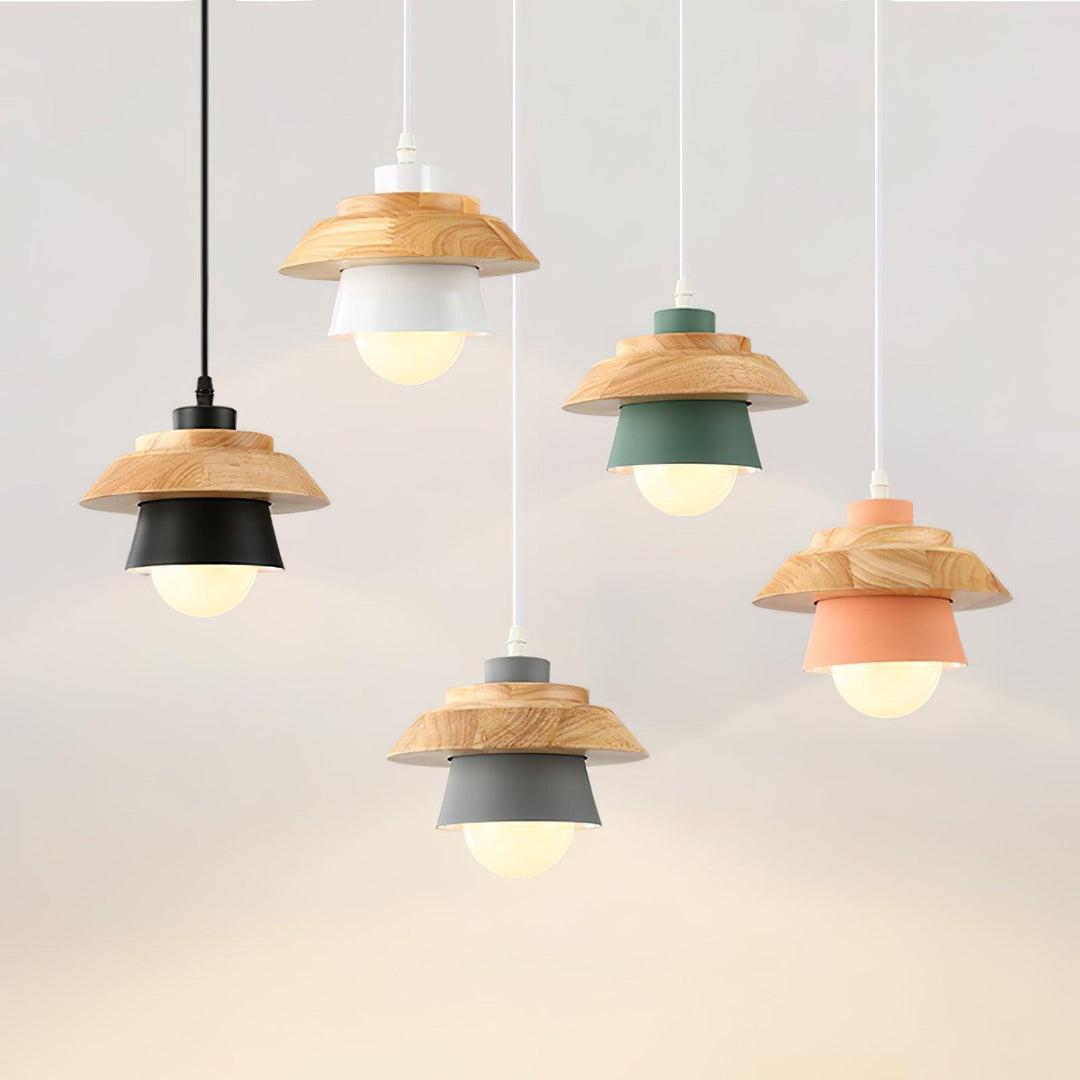 Lampa Wisząca Stenowa Drewniana