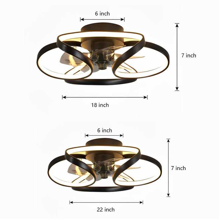 Nowoczesny sufitowy wentylator LED Bloem z pilotem