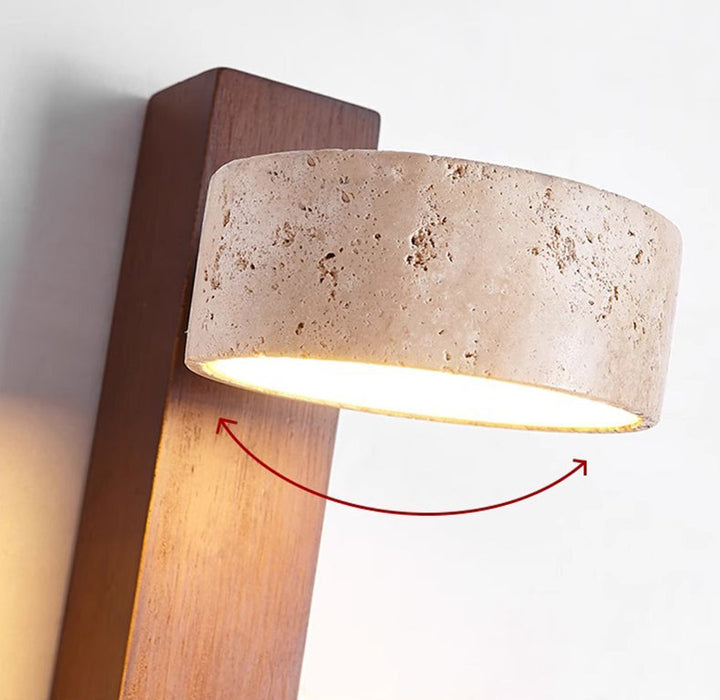 Lampa ścienna Wabi Sabi Travertyn Łamany biały