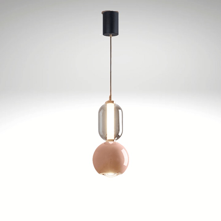 Nordycka lampa wisząca z żelaza i szkła