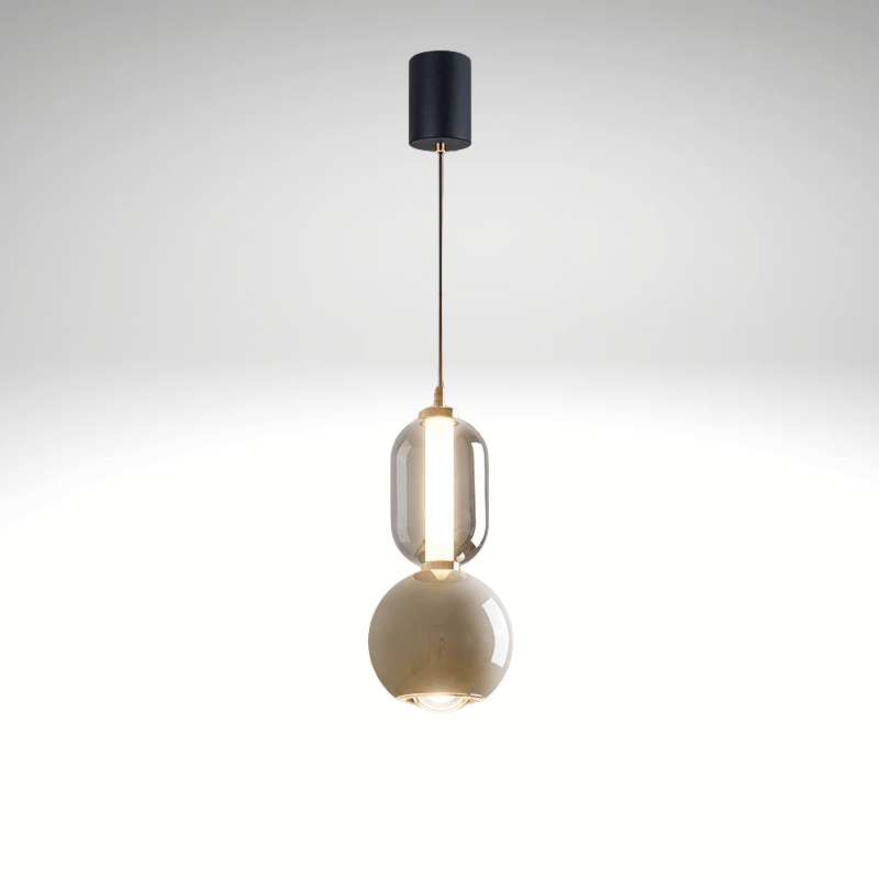 Nordycka lampa wisząca z żelaza i szkła