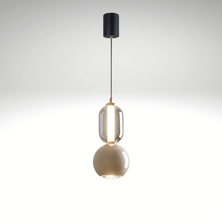 Nordycka lampa wisząca z żelaza i szkła