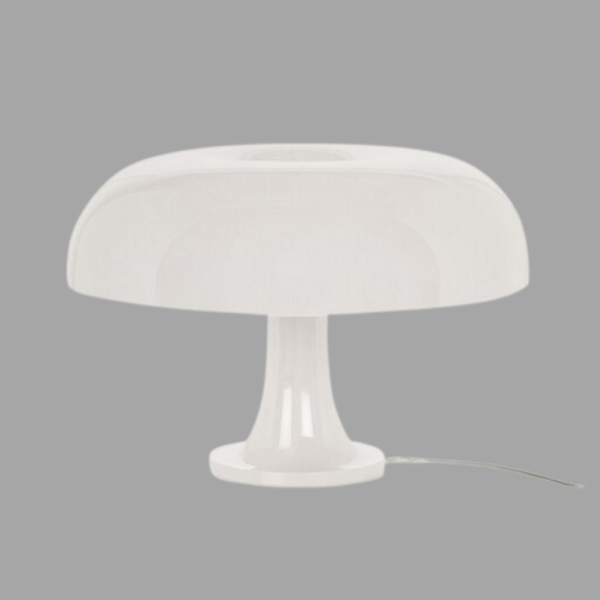 Minimalistyczna lampa stołowa w kształcie grzyba
