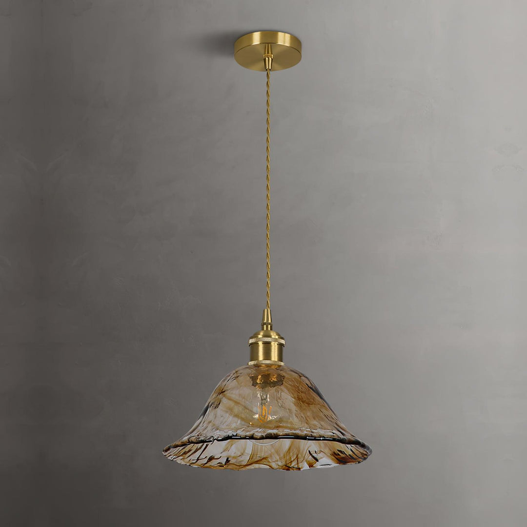 Vintage brązowa szklana lampa wisząca