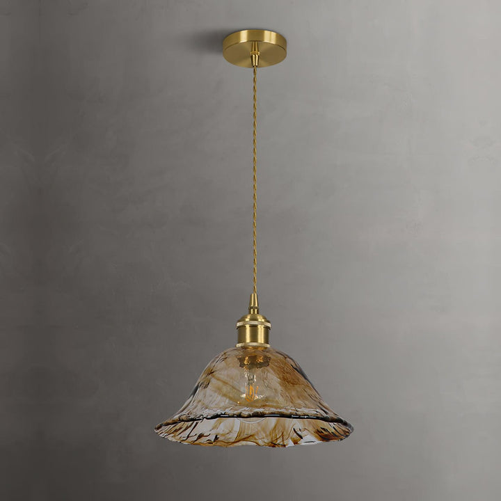 Vintage brązowa szklana lampa wisząca