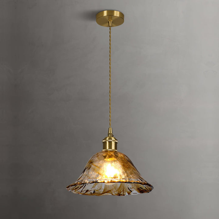 Vintage brązowa szklana lampa wisząca