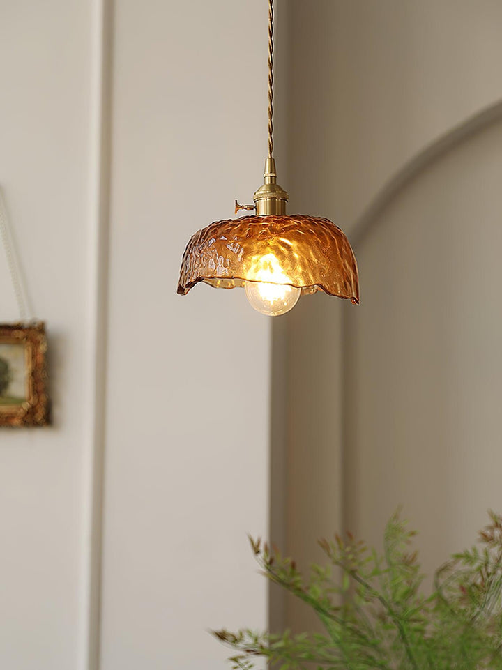 Vintage brązowa szklana lampa wisząca